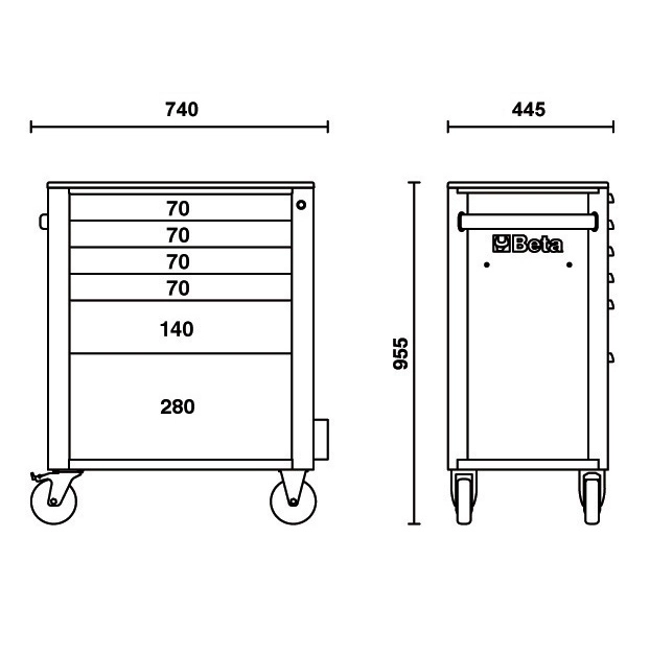 Vendita online Carrello RSC24 a 6 cassetti colore grigio art.RSC24/6